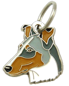 Collie pêlo curto azul merle <br> (placa de identificação para cães, Gravado incluído)